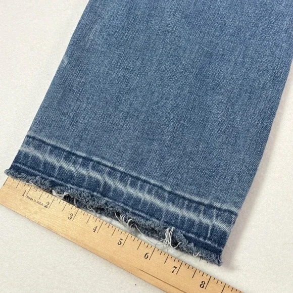 Judy Blue Flare Jeans Women Size 3 24x30 Blue Excellent Raw Hem High Rise - Picture 6 of 10